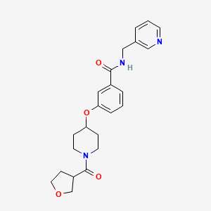 molecular formula C23H27N3O4 B6036227 N-(3-pyridinylmethyl)-3-{[1-(tetrahydro-3-furanylcarbonyl)-4-piperidinyl]oxy}benzamide 