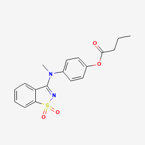 4-[(1,1-dioxido-1,2-benzisothiazol-3-yl)(methyl)amino]phenyl butyrate