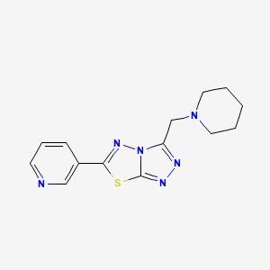 molecular formula C14H16N6S B603627 3-(1-Piperidinylmethyl)-6-(3-pyridinyl)[1,2,4]triazolo[3,4-b][1,3,4]thiadiazole CAS No. 1219544-46-3