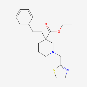 ethyl 3-(2-phenylethyl)-1-(1,3-thiazol-2-ylmethyl)-3-piperidinecarboxylate