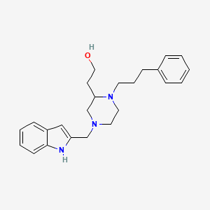 molecular formula C24H31N3O B6036316 2-[4-(1H-indol-2-ylmethyl)-1-(3-phenylpropyl)-2-piperazinyl]ethanol 