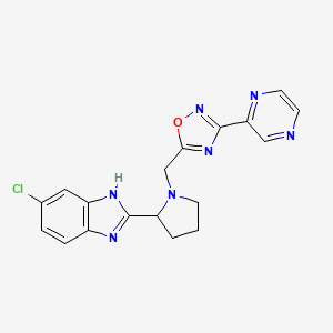 6-chloro-2-(1-{[3-(2-pyrazinyl)-1,2,4-oxadiazol-5-yl]methyl}-2-pyrrolidinyl)-1H-benzimidazole