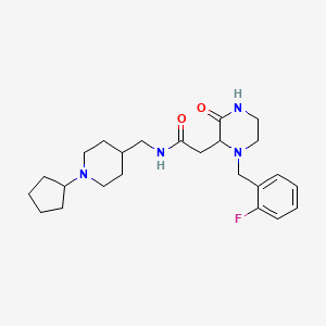 N-[(1-cyclopentyl-4-piperidinyl)methyl]-2-[1-(2-fluorobenzyl)-3-oxo-2-piperazinyl]acetamide