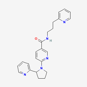 molecular formula C23H25N5O B6036357 N-[3-(2-pyridinyl)propyl]-6-[2-(2-pyridinyl)-1-pyrrolidinyl]nicotinamide 