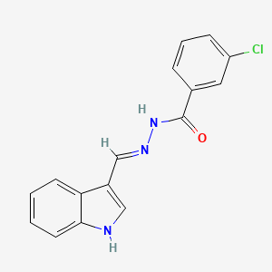 molecular formula C16H12ClN3O B6036372 3-chloro-N'-[(E)-1H-indol-3-ylmethylidene]benzohydrazide 