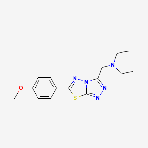 molecular formula C15H19N5OS B603638 N-ethyl-N-{[6-(4-methoxyphenyl)[1,2,4]triazolo[3,4-b][1,3,4]thiadiazol-3-yl]methyl}ethanamine CAS No. 1269083-45-5
