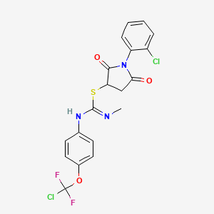 (Z)-N-[4-(CHLORODIFLUOROMETHOXY)PHENYL]-1-{[1-(2-CHLOROPHENYL)-2,5-DIOXOPYRROLIDIN-3-YL]SULFANYL}-N'-METHYLMETHANIMIDAMIDE