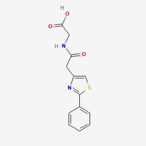 molecular formula C13H12N2O3S B6036400 N-[(2-phenyl-1,3-thiazol-4-yl)acetyl]glycine 