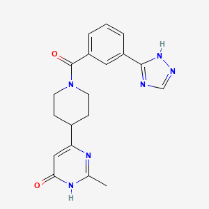 2-methyl-4-[1-[3-(1H-1,2,4-triazol-5-yl)benzoyl]piperidin-4-yl]-1H-pyrimidin-6-one