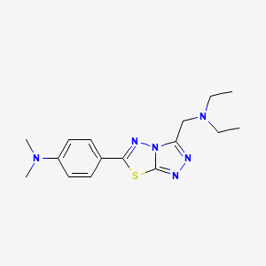 molecular formula C16H22N6S B603645 4-{3-[(diethylamino)methyl][1,2,4]triazolo[3,4-b][1,3,4]thiadiazol-6-yl}-N,N-dimethylaniline CAS No. 1269090-31-4