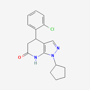 molecular formula C17H18ClN3O B6036450 4-(2-chlorophenyl)-1-cyclopentyl-1,4,5,7-tetrahydro-6H-pyrazolo[3,4-b]pyridin-6-one 