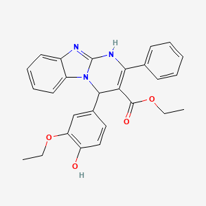 molecular formula C27H25N3O4 B6036464 ethyl 4-(3-ethoxy-4-hydroxyphenyl)-2-phenyl-1,4-dihydropyrimido[1,2-a]benzimidazole-3-carboxylate 