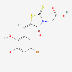 [(5E)-5-(5-bromo-2-hydroxy-3-methoxybenzylidene)-4-oxo-2-thioxo-1,3-thiazolidin-3-yl]acetic acid