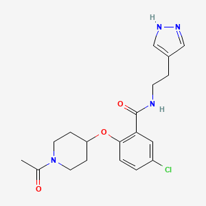 2-[(1-acetyl-4-piperidinyl)oxy]-5-chloro-N-[2-(1H-pyrazol-4-yl)ethyl]benzamide