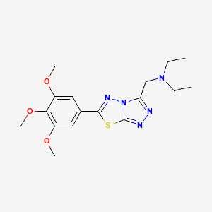 molecular formula C17H23N5O3S B603649 N-ethyl-N-{[6-(3,4,5-trimethoxyphenyl)[1,2,4]triazolo[3,4-b][1,3,4]thiadiazol-3-yl]methyl}ethanamine CAS No. 1282143-80-9