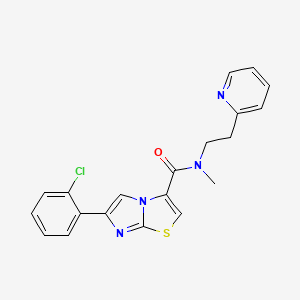 molecular formula C20H17ClN4OS B6036497 6-(2-chlorophenyl)-N-methyl-N-[2-(2-pyridinyl)ethyl]imidazo[2,1-b][1,3]thiazole-3-carboxamide 