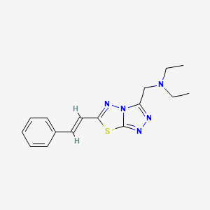 molecular formula C16H19N5S B603650 N,N-diethyl-N-{[6-(2-phenylvinyl)[1,2,4]triazolo[3,4-b][1,3,4]thiadiazol-3-yl]methyl}amine CAS No. 1282458-27-8