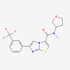 molecular formula C18H16F3N3O2S B6036508 N-methyl-N-(tetrahydro-3-furanyl)-6-[3-(trifluoromethyl)phenyl]imidazo[2,1-b][1,3]thiazole-3-carboxamide 