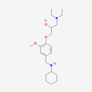 molecular formula C21H36N2O3 B6036516 1-{4-[(cyclohexylamino)methyl]-2-methoxyphenoxy}-3-(diethylamino)-2-propanol 