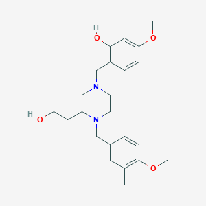 molecular formula C23H32N2O4 B6036519 2-{[3-(2-hydroxyethyl)-4-(4-methoxy-3-methylbenzyl)-1-piperazinyl]methyl}-5-methoxyphenol 