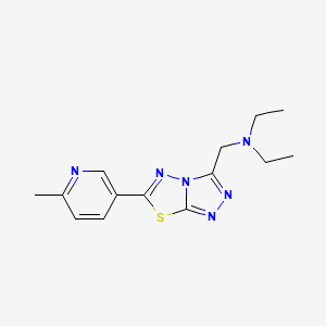 molecular formula C14H18N6S B603652 N-ethyl-N-{[6-(6-methylpyridin-3-yl)[1,2,4]triazolo[3,4-b][1,3,4]thiadiazol-3-yl]methyl}ethanamine CAS No. 1282099-69-7