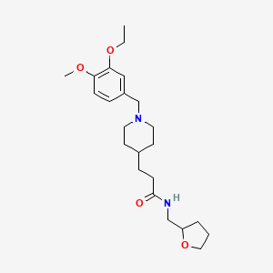 molecular formula C23H36N2O4 B6036548 3-[1-[(3-ethoxy-4-methoxyphenyl)methyl]piperidin-4-yl]-N-(oxolan-2-ylmethyl)propanamide 