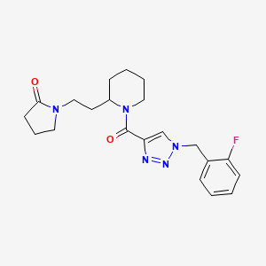 molecular formula C21H26FN5O2 B6036551 1-[2-(1-{[1-(2-fluorobenzyl)-1H-1,2,3-triazol-4-yl]carbonyl}-2-piperidinyl)ethyl]-2-pyrrolidinone 