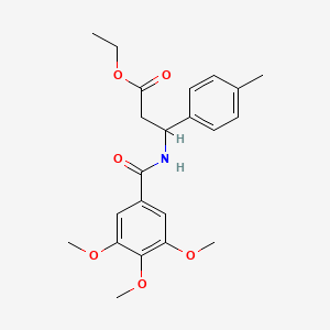 molecular formula C22H27NO6 B6036556 ETHYL 3-(4-METHYLPHENYL)-3-[(3,4,5-TRIMETHOXYPHENYL)FORMAMIDO]PROPANOATE 