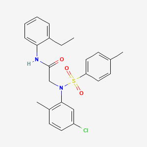 molecular formula C24H25ClN2O3S B6036559 N~2~-(5-chloro-2-methylphenyl)-N~1~-(2-ethylphenyl)-N~2~-[(4-methylphenyl)sulfonyl]glycinamide 