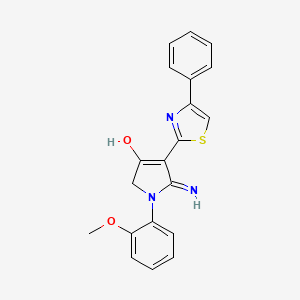 molecular formula C20H17N3O2S B6036585 5-amino-1-(2-methoxyphenyl)-4-(4-phenyl-1,3-thiazol-2-yl)-1,2-dihydro-3H-pyrrol-3-one 