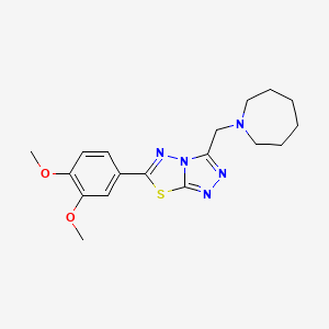 molecular formula C18H23N5O2S B603660 3-(1-Azepanylmethyl)-6-(3,4-dimethoxyphenyl)[1,2,4]triazolo[3,4-b][1,3,4]thiadiazole CAS No. 1246043-36-6