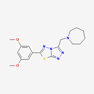 molecular formula C18H23N5O2S B603663 3-(1-Azepanylmethyl)-6-(3,5-dimethoxyphenyl)[1,2,4]triazolo[3,4-b][1,3,4]thiadiazole CAS No. 1246073-77-7