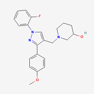 1-{[1-(2-fluorophenyl)-3-(4-methoxyphenyl)-1H-pyrazol-4-yl]methyl}-3-piperidinol