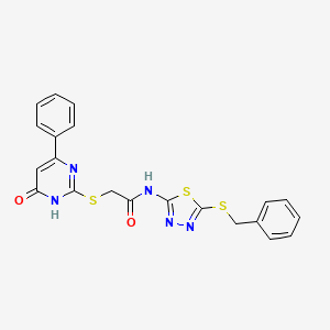 N~1~-[5-(BENZYLSULFANYL)-1,3,4-THIADIAZOL-2-YL]-2-[(6-OXO-4-PHENYL-1,6-DIHYDRO-2-PYRIMIDINYL)SULFANYL]ACETAMIDE