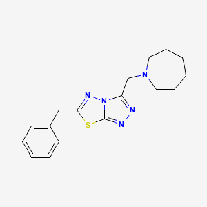 molecular formula C17H21N5S B603665 3-(1-Azepanylmethyl)-6-benzyl[1,2,4]triazolo[3,4-b][1,3,4]thiadiazole CAS No. 1261011-99-7