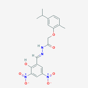 N-[(E)-(2-hydroxy-3,5-dinitrophenyl)methylideneamino]-2-(2-methyl-5-propan-2-ylphenoxy)acetamide