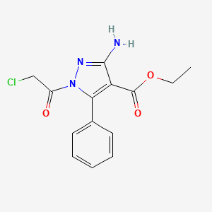 molecular formula C14H14ClN3O3 B6036685 ETHYL 3-AMINO-1-(2-CHLOROACETYL)-5-PHENYL-1H-PYRAZOLE-4-CARBOXYLATE 