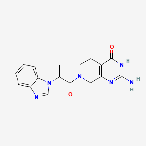 molecular formula C17H18N6O2 B6036687 2-amino-7-[2-(1H-benzimidazol-1-yl)propanoyl]-5,6,7,8-tetrahydropyrido[3,4-d]pyrimidin-4(3H)-one 