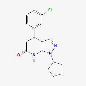 4-(3-chlorophenyl)-1-cyclopentyl-1,4,5,7-tetrahydro-6H-pyrazolo[3,4-b]pyridin-6-one