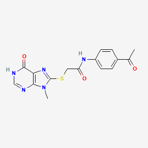 molecular formula C16H15N5O3S B6036710 N-(4-acetylphenyl)-2-[(9-methyl-6-oxo-6,9-dihydro-1H-purin-8-yl)sulfanyl]acetamide 