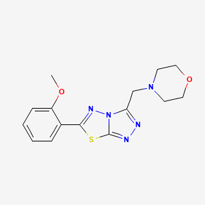 molecular formula C15H17N5O2S B603672 6-(2-Methoxyphenyl)-3-(morpholin-4-ylmethyl)[1,2,4]triazolo[3,4-b][1,3,4]thiadiazole CAS No. 1219563-57-1