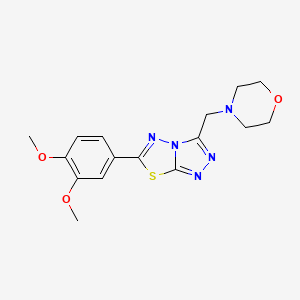 molecular formula C16H19N5O3S B603673 6-(3,4-Dimethoxyphenyl)-3-(4-morpholinylmethyl)[1,2,4]triazolo[3,4-b][1,3,4]thiadiazole CAS No. 1190245-21-6