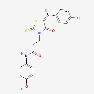 3-[5-(4-chlorobenzylidene)-4-oxo-2-thioxo-1,3-thiazolidin-3-yl]-N-(4-hydroxyphenyl)propanamide