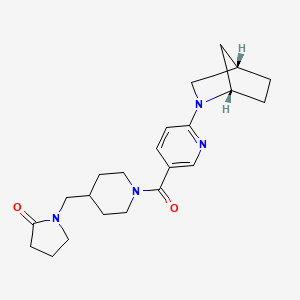 molecular formula C22H30N4O2 B6036750 1-{[1-({6-[(1S*,4S*)-2-azabicyclo[2.2.1]hept-2-yl]-3-pyridinyl}carbonyl)-4-piperidinyl]methyl}-2-pyrrolidinone 