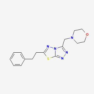 molecular formula C16H19N5OS B603679 3-(4-Morpholinylmethyl)-6-(2-phenylethyl)[1,2,4]triazolo[3,4-b][1,3,4]thiadiazole CAS No. 1190245-14-7