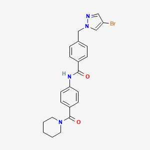 4-[(4-BROMO-1H-PYRAZOL-1-YL)METHYL]-N-[4-(PIPERIDINOCARBONYL)PHENYL]BENZAMIDE