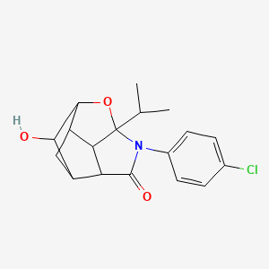 molecular formula C18H20ClNO3 B6036836 5-(4-chlorophenyl)-9-hydroxy-6-isopropyl-7-oxa-5-azatetracyclo[6.3.0.0~2,6~.0~3,10~]undecan-4-one 