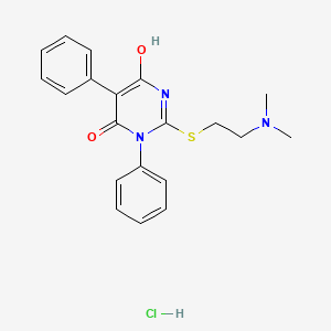 2-[2-(Dimethylamino)ethylsulfanyl]-6-hydroxy-3,5-diphenylpyrimidin-4-one;hydrochloride