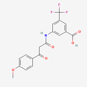 3-{[3-(4-methoxyphenyl)-3-oxopropanoyl]amino}-5-(trifluoromethyl)benzoic acid