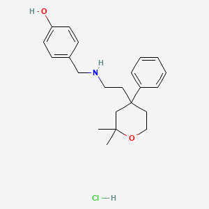 molecular formula C22H30ClNO2 B6036861 4-({[2-(2,2-dimethyl-4-phenyltetrahydro-2H-pyran-4-yl)ethyl]amino}methyl)phenol hydrochloride 